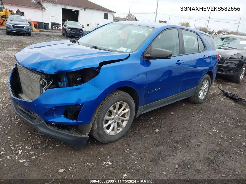 2019 Chevrolet Equinox Ls VIN: 3GNAXHEV2KS582656 Lot: 40882999