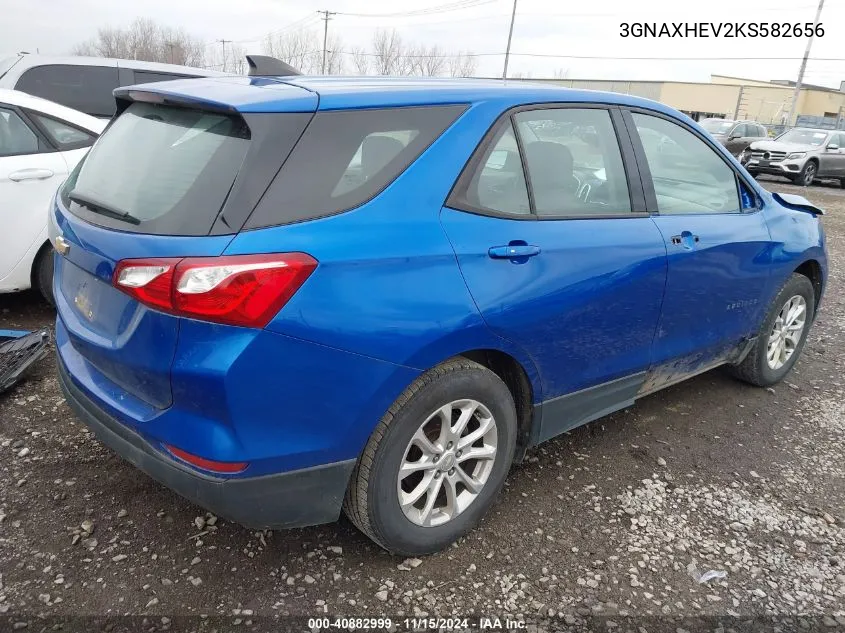 2019 Chevrolet Equinox Ls VIN: 3GNAXHEV2KS582656 Lot: 40882999