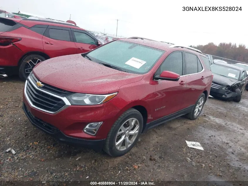 2019 Chevrolet Equinox Lt VIN: 3GNAXLEX8KS528024 Lot: 40888904