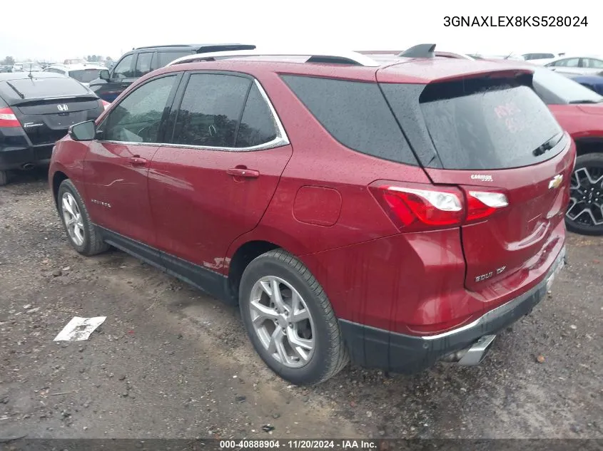 2019 Chevrolet Equinox Lt VIN: 3GNAXLEX8KS528024 Lot: 40888904