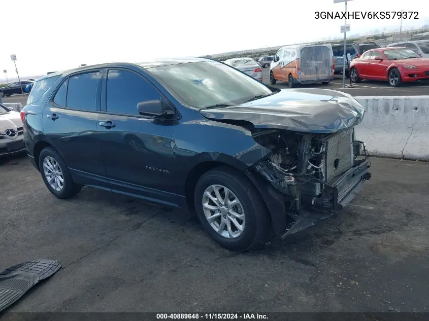 2019 Chevrolet Equinox Ls VIN: 3GNAXHEV6KS579372 Lot: 40889648