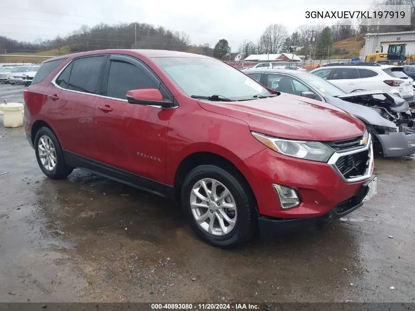 2019 Chevrolet Equinox Lt VIN: 3GNAXUEV7KL197919 Lot: 40893080