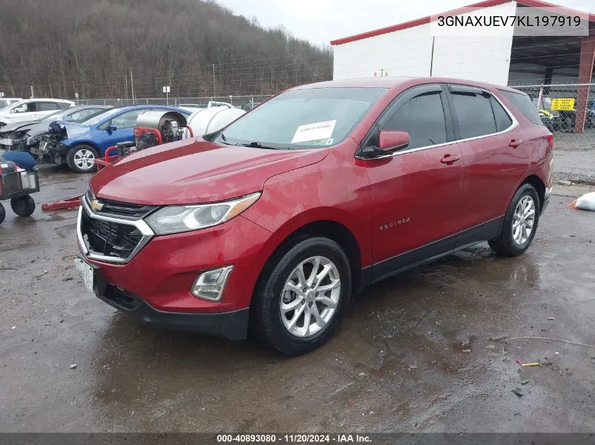 2019 Chevrolet Equinox Lt VIN: 3GNAXUEV7KL197919 Lot: 40893080