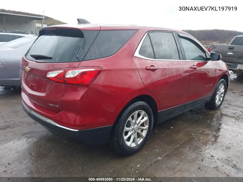 2019 Chevrolet Equinox Lt VIN: 3GNAXUEV7KL197919 Lot: 40893080