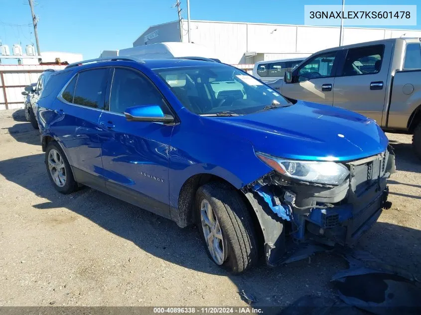 2019 Chevrolet Equinox Lt VIN: 3GNAXLEX7KS601478 Lot: 40896338