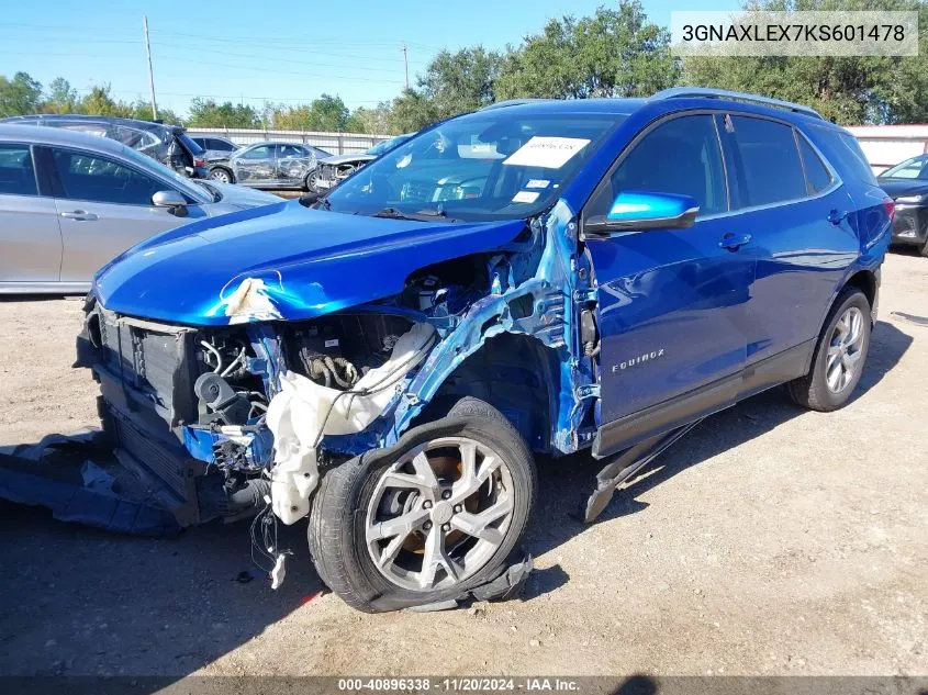 2019 Chevrolet Equinox Lt VIN: 3GNAXLEX7KS601478 Lot: 40896338