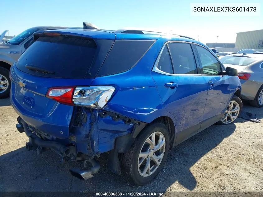 2019 Chevrolet Equinox Lt VIN: 3GNAXLEX7KS601478 Lot: 40896338