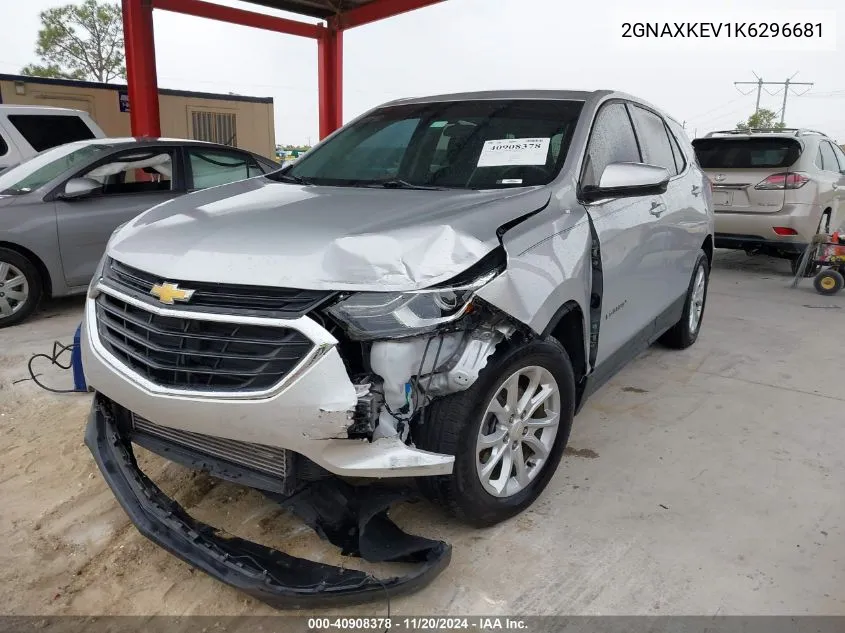 2019 Chevrolet Equinox Lt VIN: 2GNAXKEV1K6296681 Lot: 40908378