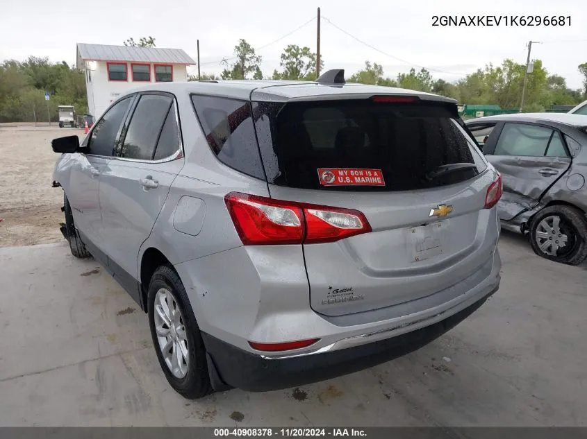 2019 Chevrolet Equinox Lt VIN: 2GNAXKEV1K6296681 Lot: 40908378