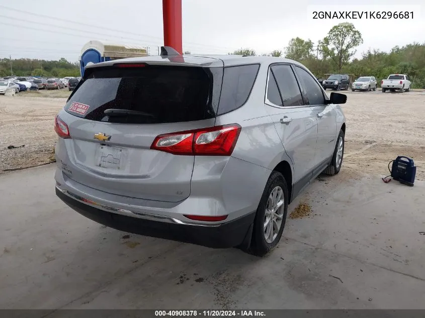 2019 Chevrolet Equinox Lt VIN: 2GNAXKEV1K6296681 Lot: 40908378