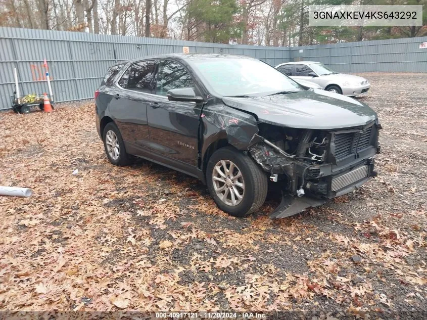 2019 Chevrolet Equinox Lt VIN: 3GNAXKEV4KS643292 Lot: 40917121