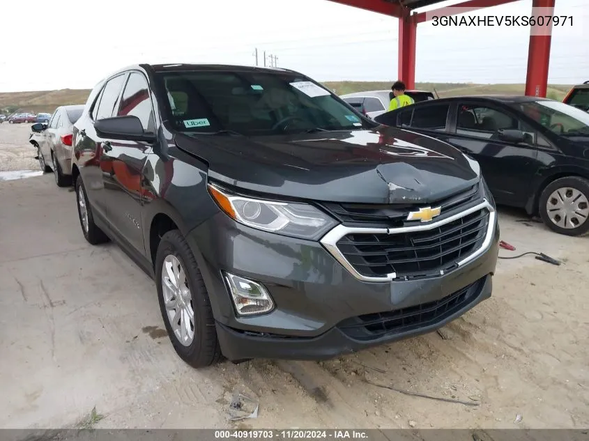 2019 Chevrolet Equinox Ls VIN: 3GNAXHEV5KS607971 Lot: 40919703