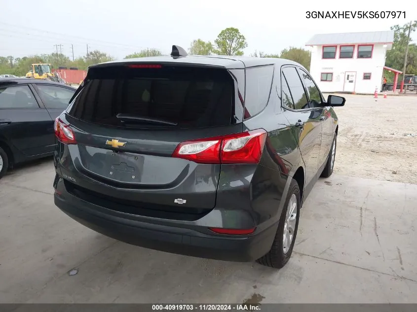 2019 Chevrolet Equinox Ls VIN: 3GNAXHEV5KS607971 Lot: 40919703