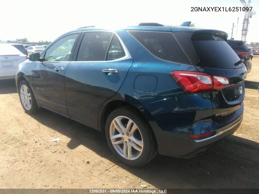 2020 Chevrolet Equinox Premier VIN: 2GNAXYEX1L6251097 Lot: 12092531