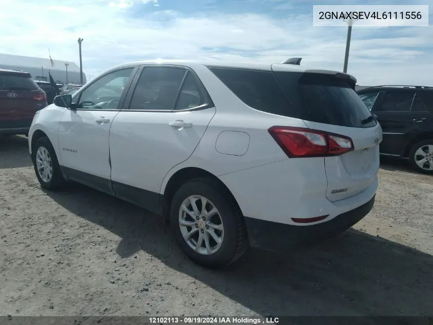 2020 Chevrolet Equinox VIN: 2GNAXSEV4L6111556 Lot: 12102113