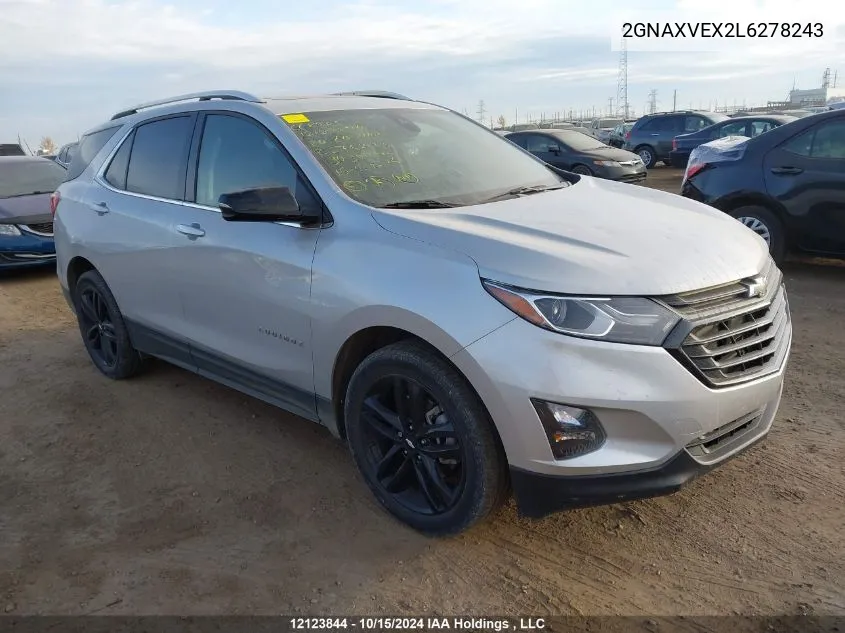 2020 Chevrolet Equinox VIN: 2GNAXVEX2L6278243 Lot: 12123844