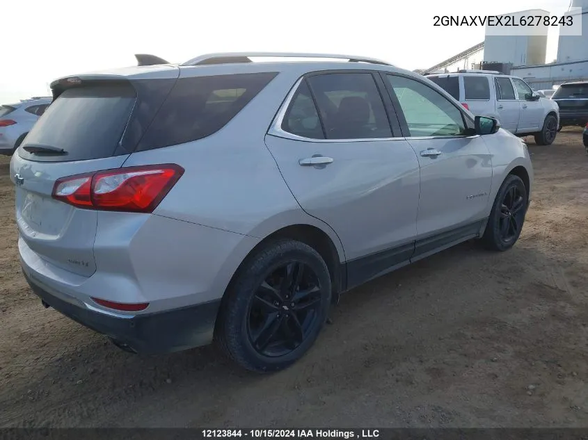 2020 Chevrolet Equinox VIN: 2GNAXVEX2L6278243 Lot: 12123844