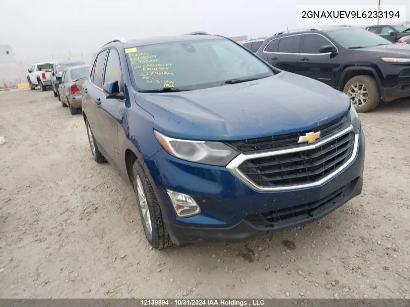 2020 Chevrolet Equinox Lt VIN: 2GNAXUEV9L6233194 Lot: 12139894