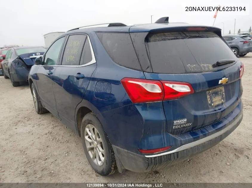 2020 Chevrolet Equinox Lt VIN: 2GNAXUEV9L6233194 Lot: 12139894