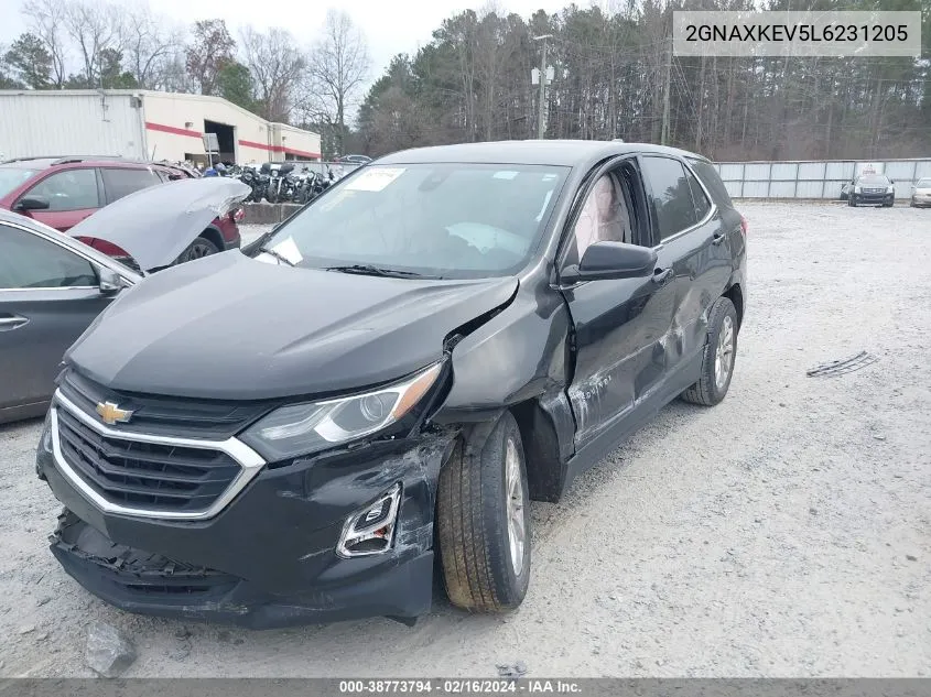 2020 Chevrolet Equinox Fwd Lt 1.5L Turbo VIN: 2GNAXKEV5L6231205 Lot: 38773794