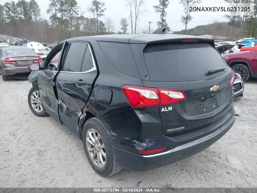 2020 Chevrolet Equinox Fwd Lt 1.5L Turbo VIN: 2GNAXKEV5L6231205 Lot: 38773794