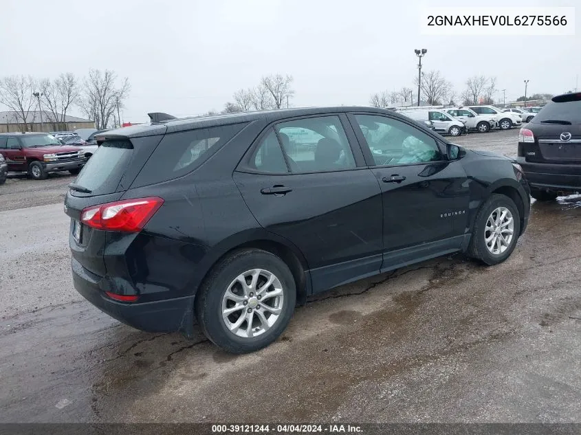 2020 Chevrolet Equinox Fwd Ls VIN: 2GNAXHEV0L6275566 Lot: 39121244