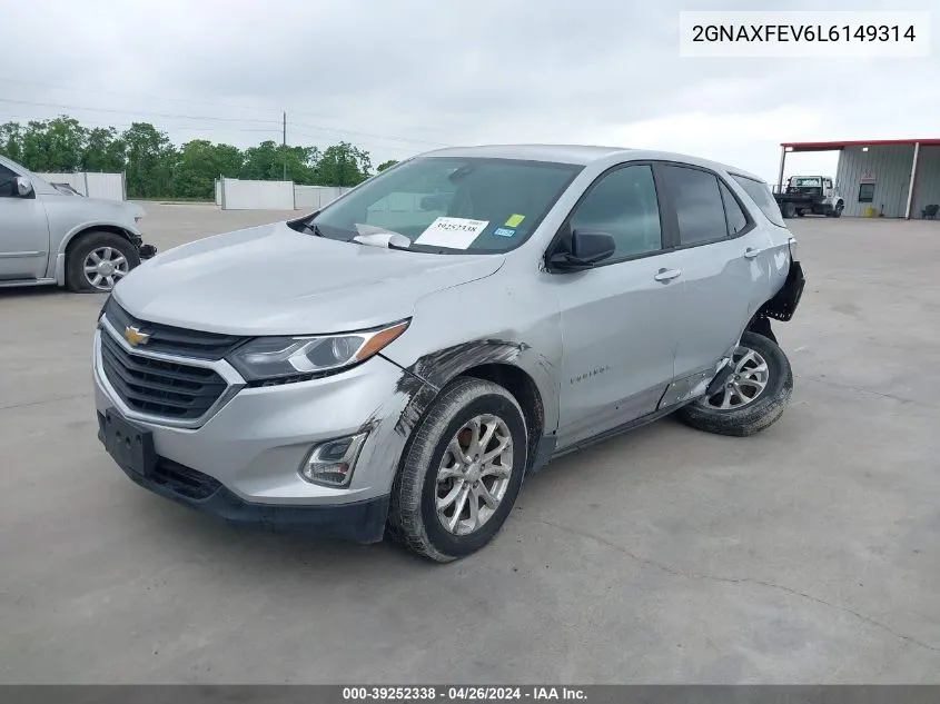 2020 Chevrolet Equinox Fwd 1Fl VIN: 2GNAXFEV6L6149314 Lot: 39252338