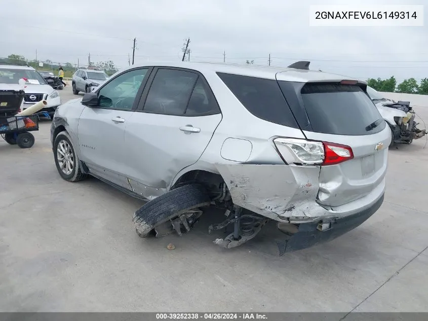 2020 Chevrolet Equinox Fwd 1Fl VIN: 2GNAXFEV6L6149314 Lot: 39252338