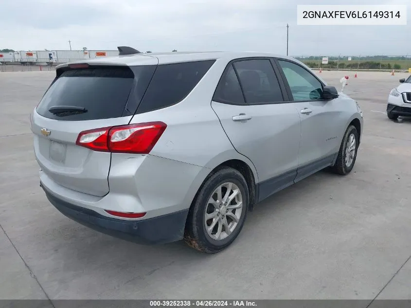 2020 Chevrolet Equinox Fwd 1Fl VIN: 2GNAXFEV6L6149314 Lot: 39252338