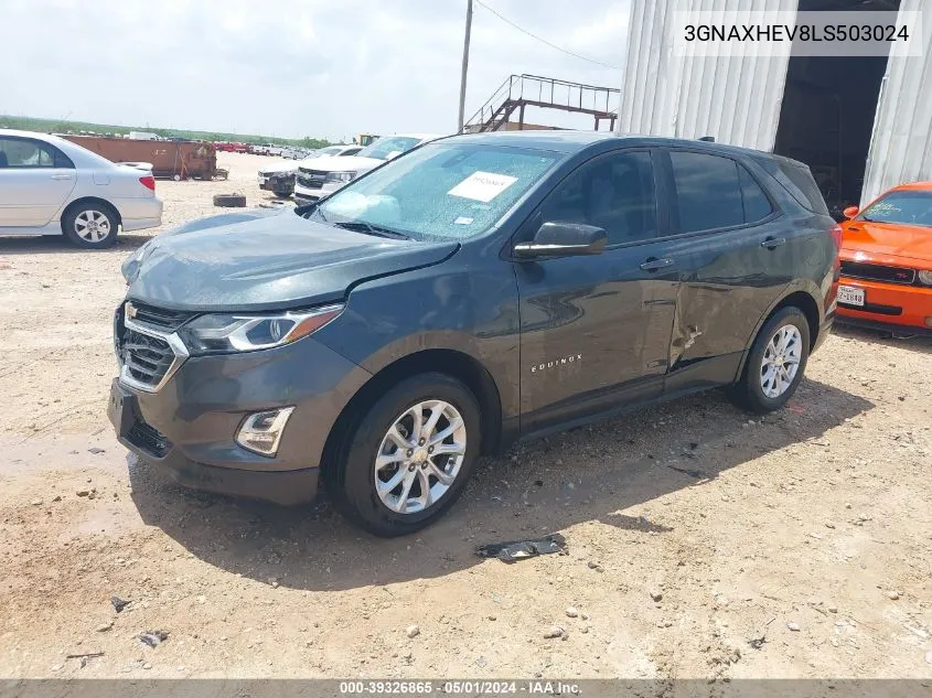 2020 Chevrolet Equinox Fwd Ls VIN: 3GNAXHEV8LS503024 Lot: 39326865