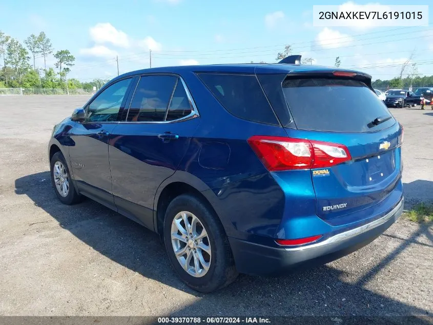 2020 Chevrolet Equinox Fwd Lt 1.5L Turbo VIN: 2GNAXKEV7L6191015 Lot: 39370788