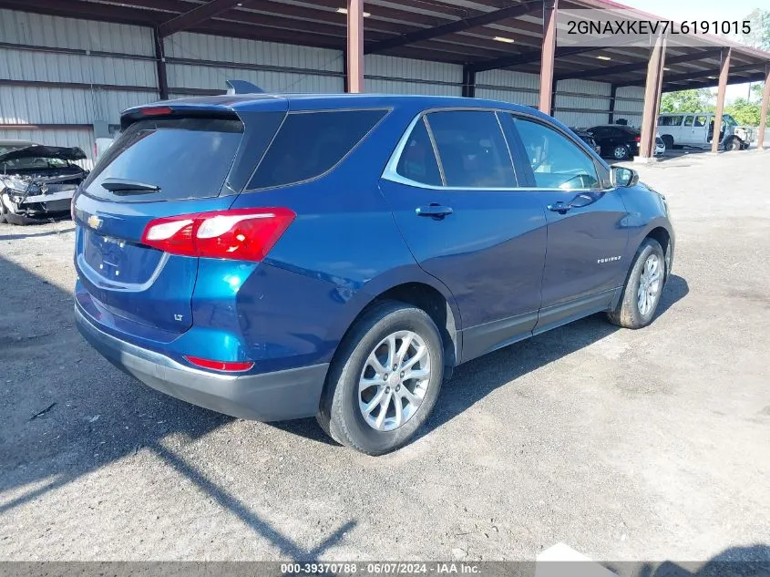 2020 Chevrolet Equinox Fwd Lt 1.5L Turbo VIN: 2GNAXKEV7L6191015 Lot: 39370788