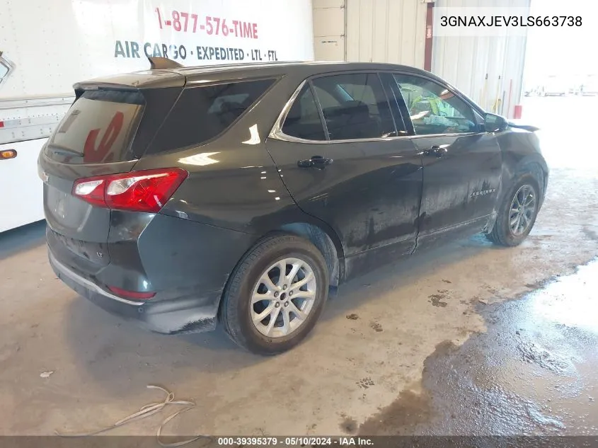 2020 Chevrolet Equinox Fwd 2Fl VIN: 3GNAXJEV3LS663738 Lot: 39395379