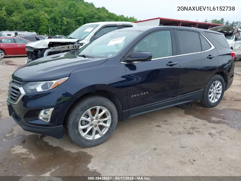 2020 Chevrolet Equinox Awd Lt 1.5L Turbo VIN: 2GNAXUEV1L6152738 Lot: 39435551