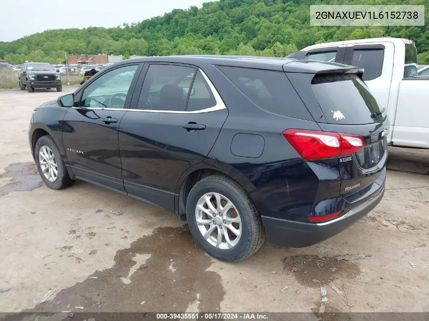 2020 Chevrolet Equinox Awd Lt 1.5L Turbo VIN: 2GNAXUEV1L6152738 Lot: 39435551