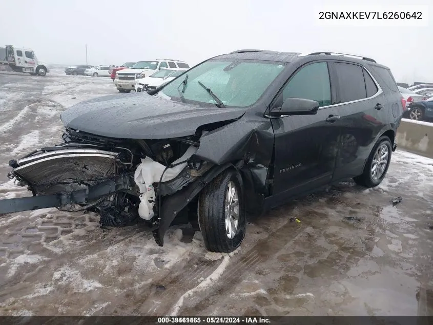 2020 Chevrolet Equinox Fwd Lt 1.5L Turbo VIN: 2GNAXKEV7L6260642 Lot: 39461465