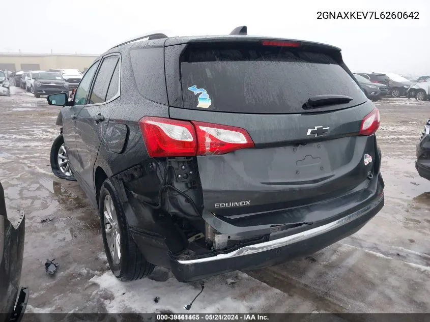 2020 Chevrolet Equinox Fwd Lt 1.5L Turbo VIN: 2GNAXKEV7L6260642 Lot: 39461465