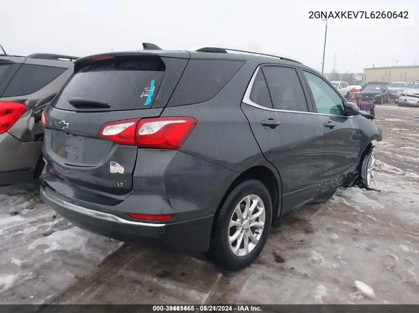 2020 Chevrolet Equinox Fwd Lt 1.5L Turbo VIN: 2GNAXKEV7L6260642 Lot: 39461465