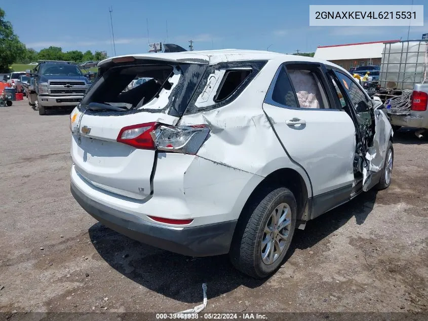 2020 Chevrolet Equinox Fwd Lt 1.5L Turbo VIN: 2GNAXKEV4L6215531 Lot: 39461938