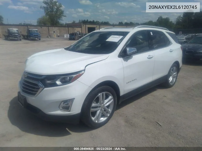 2020 Chevrolet Equinox Awd Premier 2.0L Turbo VIN: 2GNAXYEX2L6120745 Lot: 39494925