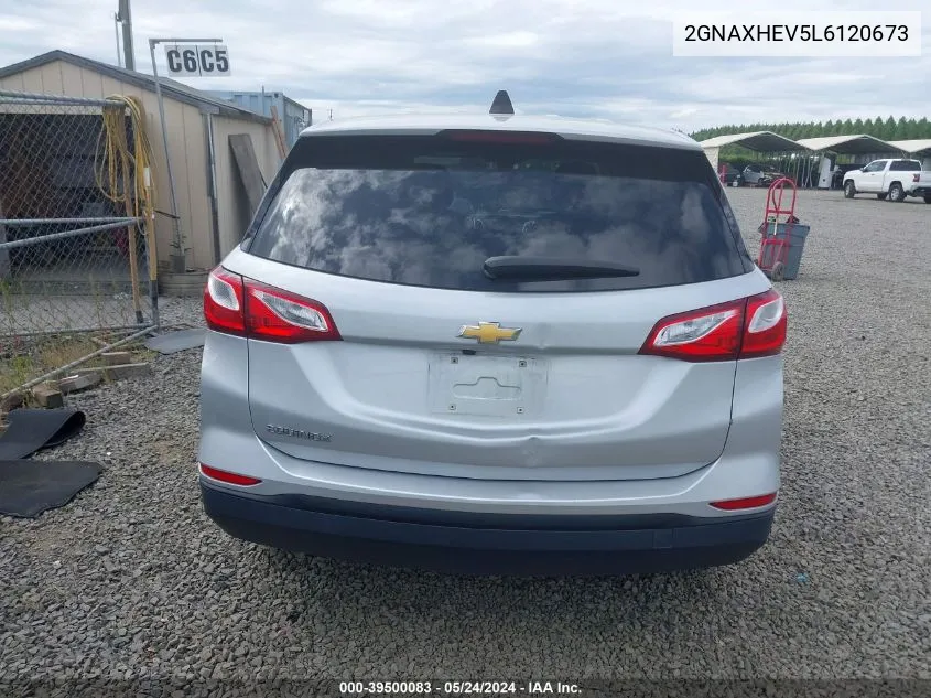 2020 Chevrolet Equinox Fwd Ls VIN: 2GNAXHEV5L6120673 Lot: 39500083