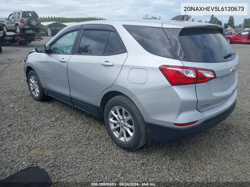 2020 Chevrolet Equinox Fwd Ls VIN: 2GNAXHEV5L6120673 Lot: 39500083