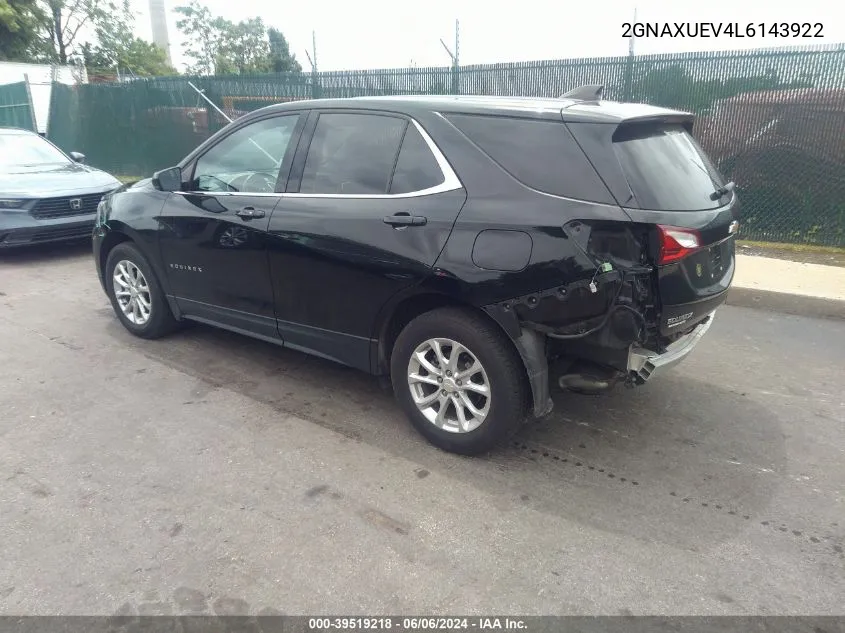 2020 Chevrolet Equinox Awd Lt 1.5L Turbo VIN: 2GNAXUEV4L6143922 Lot: 39519218