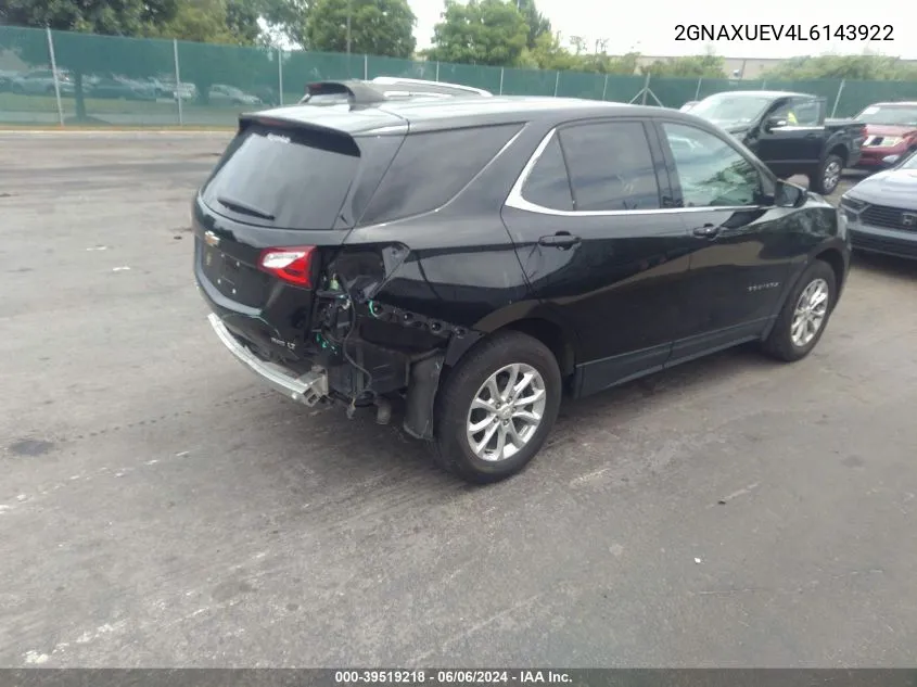 2020 Chevrolet Equinox Awd Lt 1.5L Turbo VIN: 2GNAXUEV4L6143922 Lot: 39519218