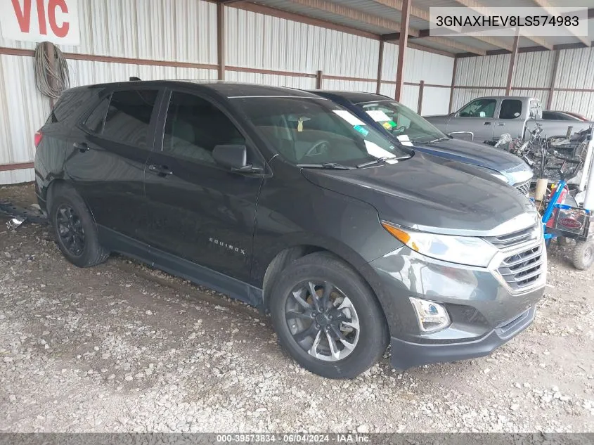 2020 Chevrolet Equinox Fwd Ls VIN: 3GNAXHEV8LS574983 Lot: 39573834