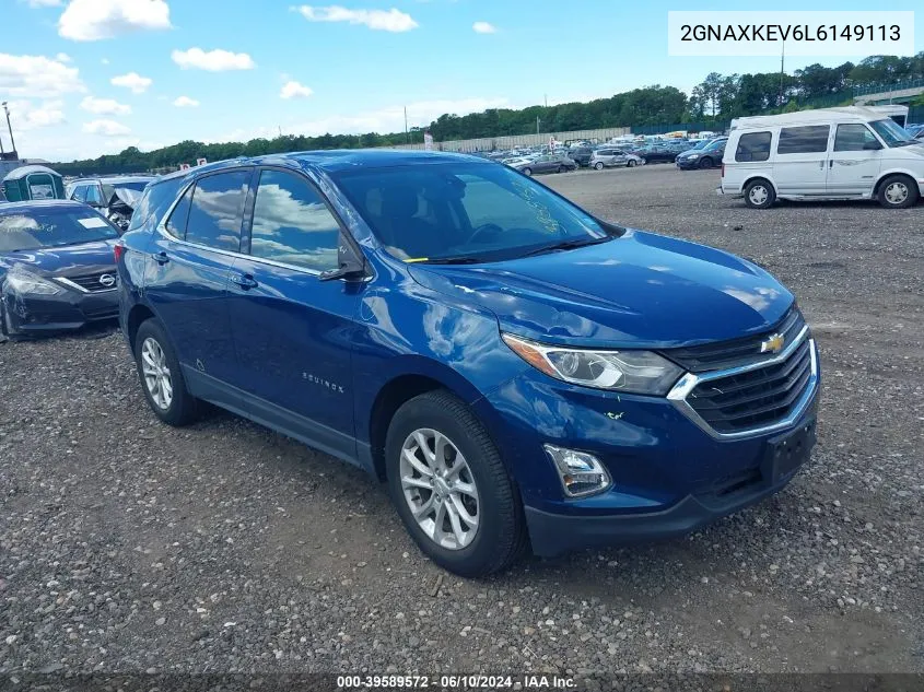 2020 Chevrolet Equinox Fwd Lt 1.5L Turbo VIN: 2GNAXKEV6L6149113 Lot: 39589572