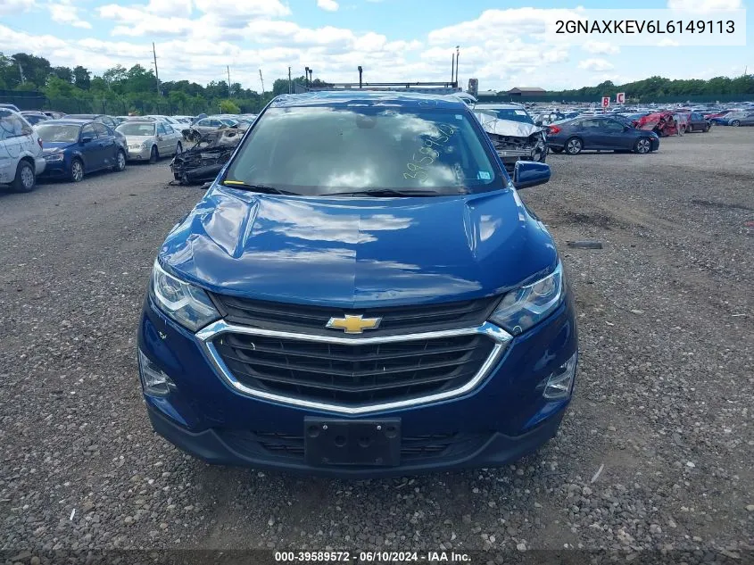 2020 Chevrolet Equinox Fwd Lt 1.5L Turbo VIN: 2GNAXKEV6L6149113 Lot: 39589572