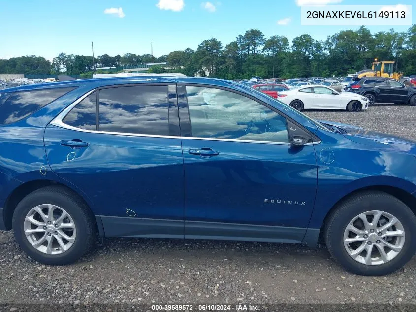 2020 Chevrolet Equinox Fwd Lt 1.5L Turbo VIN: 2GNAXKEV6L6149113 Lot: 39589572