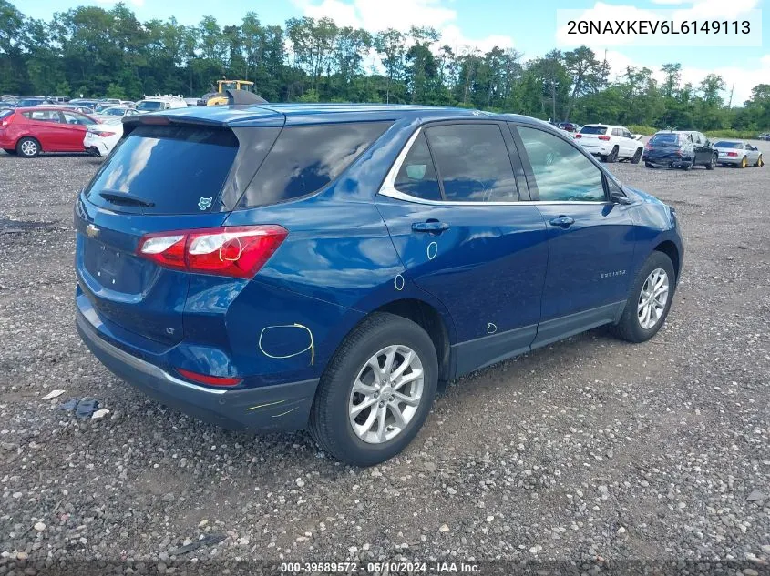 2020 Chevrolet Equinox Fwd Lt 1.5L Turbo VIN: 2GNAXKEV6L6149113 Lot: 39589572