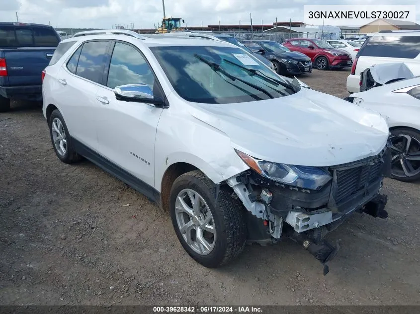 2020 Chevrolet Equinox Fwd Premier 1.5L Turbo VIN: 3GNAXNEV0LS730027 Lot: 39628342